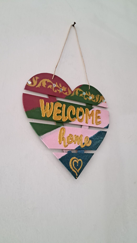 Heart Shape Welcome Board