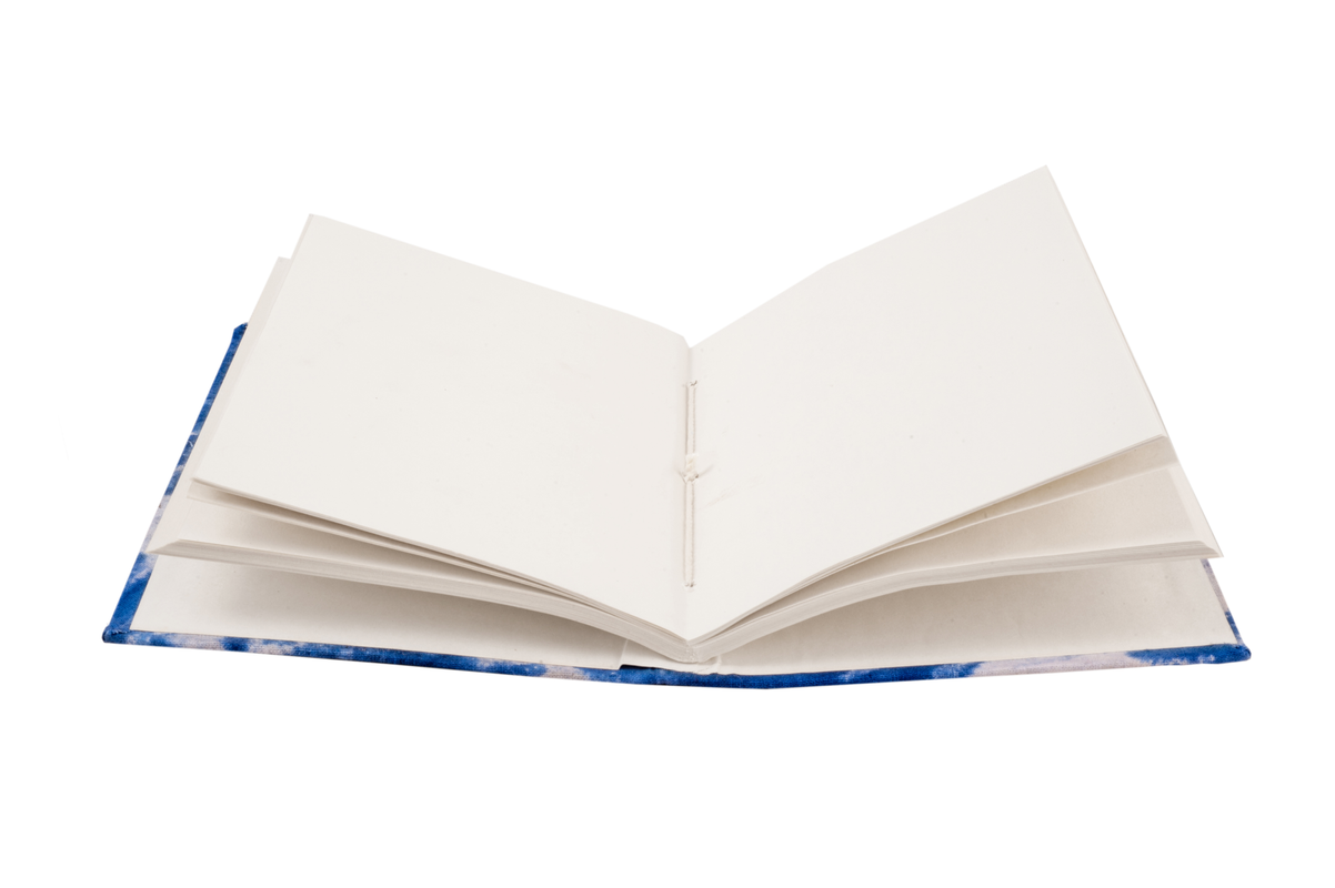 HueCoast Personalized Handmade Indigo Colored fabric Journal, Diary book with plain white Eco- friendly papers (B6- 7*5 inches)