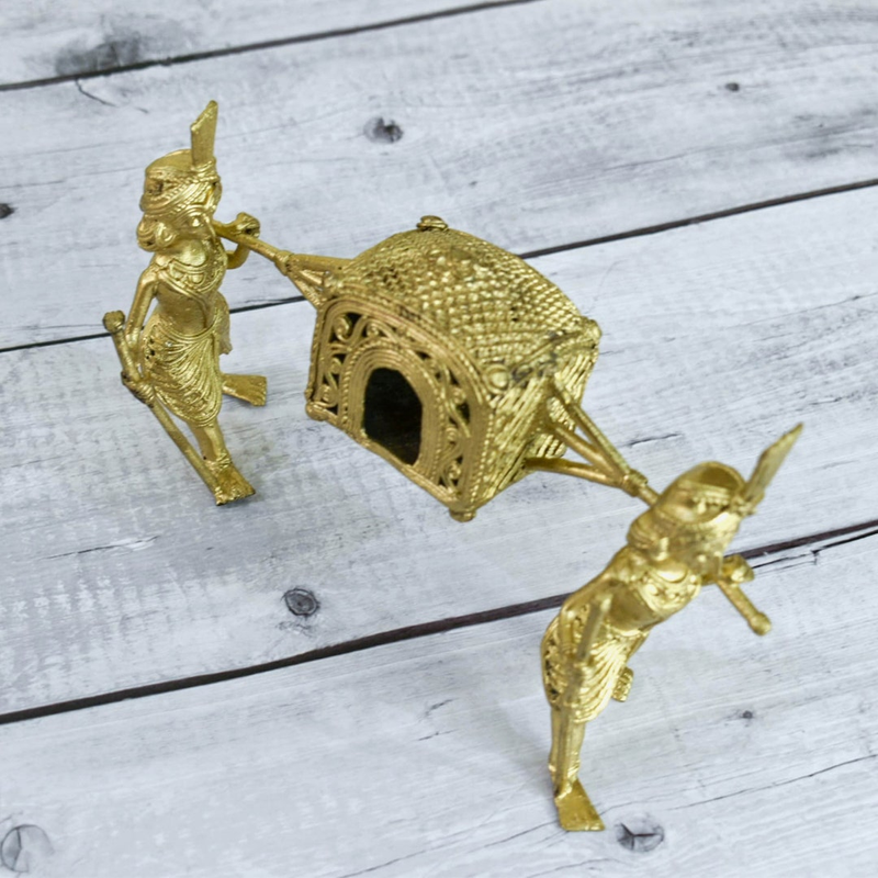 Indian Brass Decor / Palki Vintage look Handcrafted Dhokra Art/Brass/Showpiece/Decoration/ Handmade/Decor